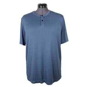 Theory Henley Shirt Men’s Size Large Short Sleeve Cotton Button Front Casual Tee